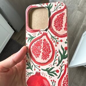 NWT iPhone 16 PRO Pela Pomegranate Pattern Phone Case - Red and Green